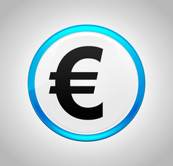 Euro sign icon round blue push button