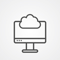 Cloud computing vector icon sign symbol