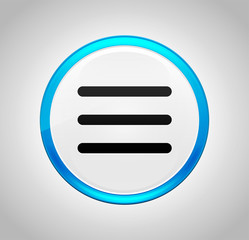 Hamburger menu bar icon round blue push button