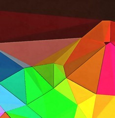 Fototapeta premium Polygonal drawing on canvas. Abstract geometric modern art. Triangles texture background.