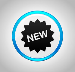 New star badge icon round blue push button