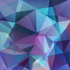 Abstract background consisting of blue, purple triangles. Geometric design for business presentations or web template banner flyer. Vector illustration