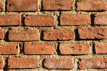 Vintage wall old brickwork, Old authentic city wall brickwork
