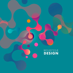 Abstract polygonal science background with connection dots and lines