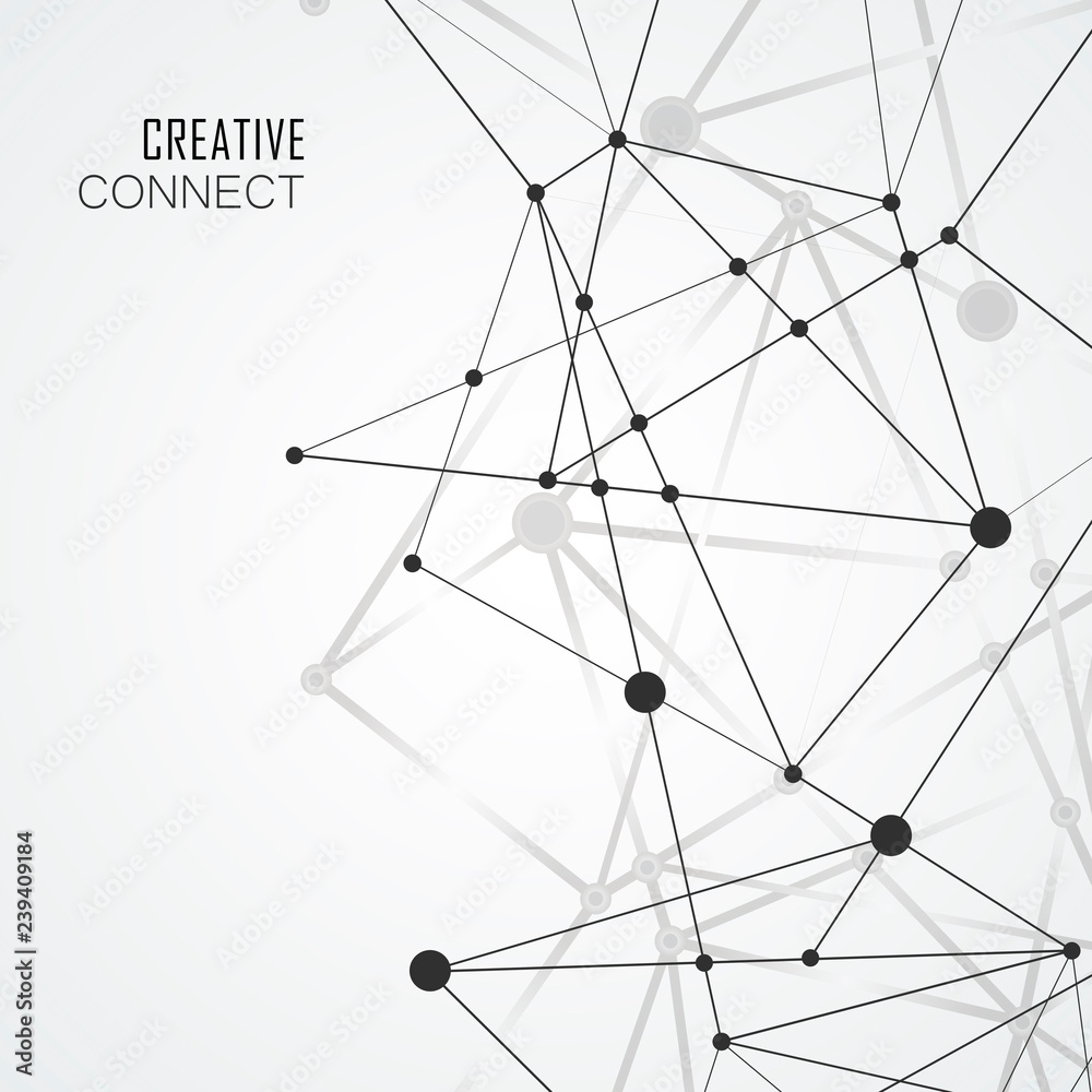 Aufkleber Vector abstract connect line on science background