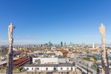 Panoramic view of Milano, Italy