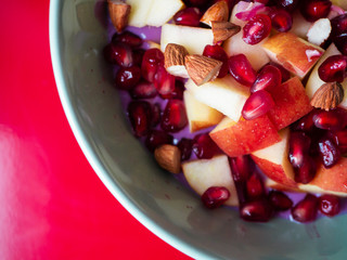 Delicious healthy breakfast fruit bowl