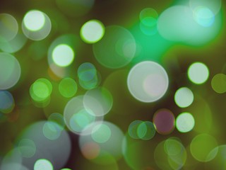 Fototapeta premium Green lights blurred circles background