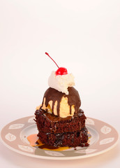 Decadant Ice Cream and Cake Dessert
