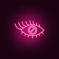 blind eye icon. Elements of Disabled in neon style icons. Simple icon for websites, web design, mobile app, info graphics