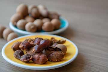 Fruits of tropcal Africal tree tamarind, used in cooking, traditional medicine and metal polish