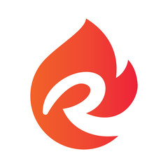 Letter R Fire Logo