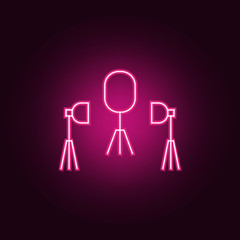 studio lighting icon. Elements of Spotlight in neon style icons. Simple icon for websites, web design, mobile app, info graphics