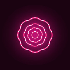 peony icon. Elements of leaves and flowers in neon style icons. Simple icon for websites, web design, mobile app, info graphics