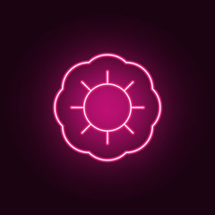 flower icon. Elements of leaves and flowers in neon style icons. Simple icon for websites, web design, mobile app, info graphics