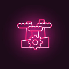 Obraz premium factory icon. Elements of Manufacturing in neon style icons. Simple icon for websites, web design, mobile app, info graphics