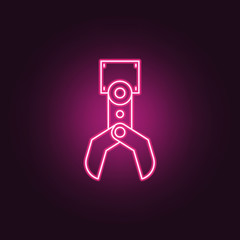 robot arm icon. Elements of Manufacturing in neon style icons. Simple icon for websites, web design, mobile app, info graphics