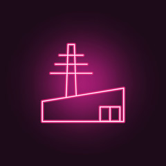 power tower icon. Elements of Manufacturing in neon style icons. Simple icon for websites, web design, mobile app, info graphics
