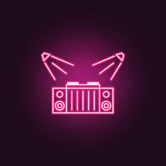 dj table icon. Elements of Spotlight stage in neon style icons. Simple icon for websites, web design, mobile app, info graphics