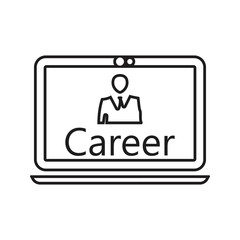 online career growth icon. Element of HR & Heat hunting for mobile concept and web apps icon. Thin line icon for website design and development, app development