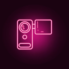 manual video camera icon. Elements of Media in neon style icons. Simple icon for websites, web design, mobile app, info graphics