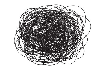 Chaos waved wallpaper. Chaotic pattern on white. Tangled texture with lines. Hand drawn dinamic scrawls. Background with lines and waves. Print for banners, posters, flyers and textiles