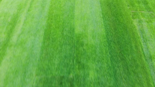 Closeup drone shot of a finished soccer pitch.