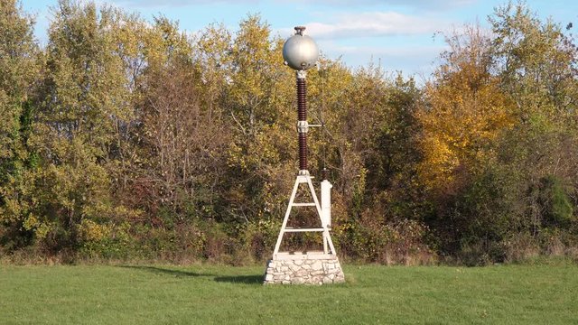 Footage of one power plant pole for eletricity