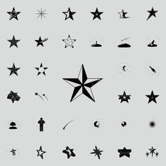Five-pointed star icon. Stars icons universal set for web and mobile