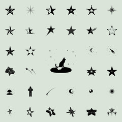the dog looks at the stars icon. Stars icons universal set for web and mobile