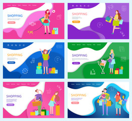 Shopping People with Bought Packages and Products