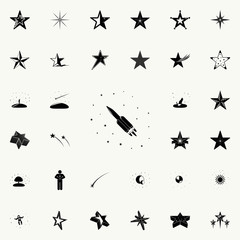 rocket and stars icon. Stars icons universal set for web and mobile