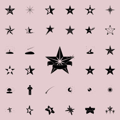 star with ribbon icon. Stars icons universal set for web and mobile