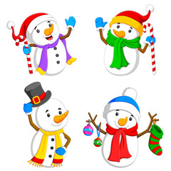 a collection of the white snowman with the different posing