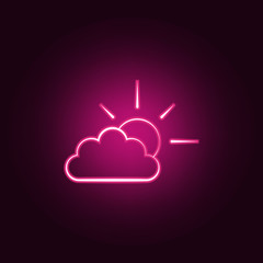 cloudy sign icon. Elements of Weather in neon style icons. Simple icon for websites, web design, mobile app, info graphics