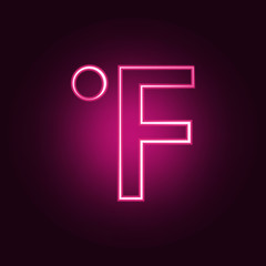 fahrenheit sign icon. Elements of Weather in neon style icons. Simple icon for websites, web design, mobile app, info graphics