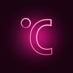 Celsius icon. Elements of Weather in neon style icons. Simple icon for websites, web design, mobile app, info graphics