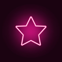 five-pointed star icon. Elements of web in neon style icons. Simple icon for websites, web design, mobile app, info graphics