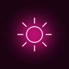 the sun icon. Elements of web in neon style icons. Simple icon for websites, web design, mobile app, info graphics