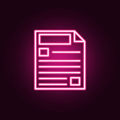 filled-in form icon. Elements of web in neon style icons. Simple icon for websites, web design, mobile app, info graphics