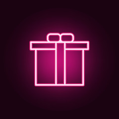 gift box icon. Elements of web in neon style icons. Simple icon for websites, web design, mobile app, info graphics