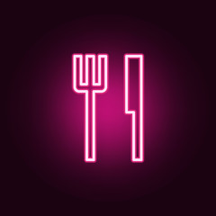 cutlery icon. Elements of web in neon style icons. Simple icon for websites, web design, mobile app, info graphics