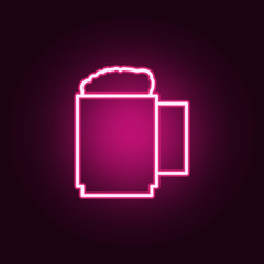 beer mug icon. Elements of web in neon style icons. Simple icon for websites, web design, mobile app, info graphics