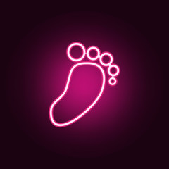 footprint icon. Elements of web in neon style icons. Simple icon for websites, web design, mobile app, info graphics