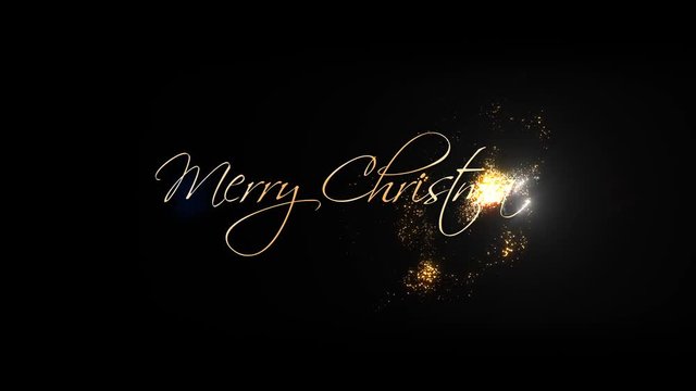 Merry Christmas New Year Greeting Beautiful Text Animation With Alpha Channel