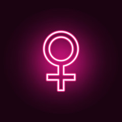 sign of a woman icon. Elements of web in neon style icons. Simple icon for websites, web design, mobile app, info graphics