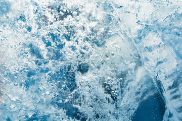 The texture of the ice. The frozen water.Winter background  