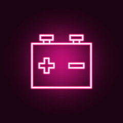 battery icon. Elements of web in neon style icons. Simple icon for websites, web design, mobile app, info graphics