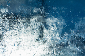 The texture of the ice. The frozen water.Winter background  