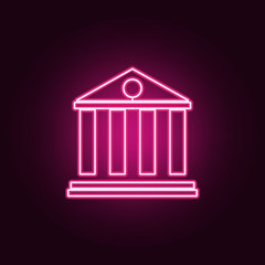 bank building icon. Elements of web in neon style icons. Simple icon for websites, web design, mobile app, info graphics